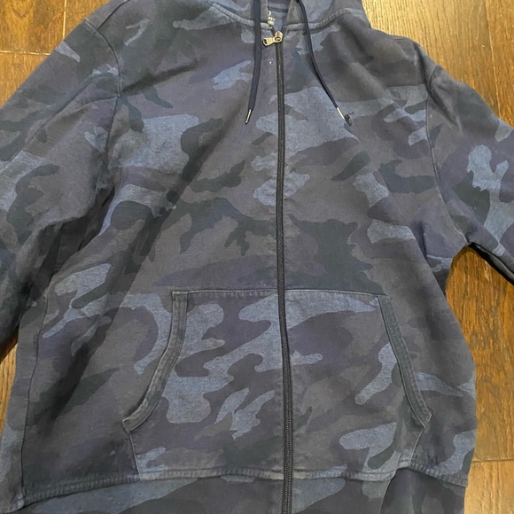Polo Ralph Lauren men’s xl hoody blue army print great condition - Picture 3 of 4